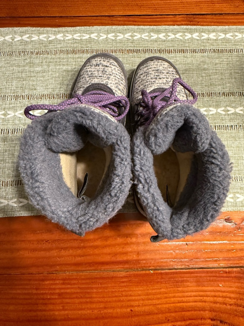 BearPaw Women's Ruby Charcoal Gray & Purple Winter Snow Rain Lace-up Boots - 5 - Picture 5 of 6